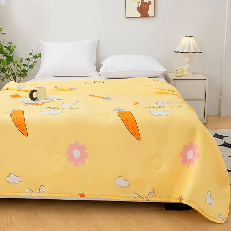 Afralia™ Summer Jacquard Cotton Quilt - Ultra-Thin, Breathable Single Comforter