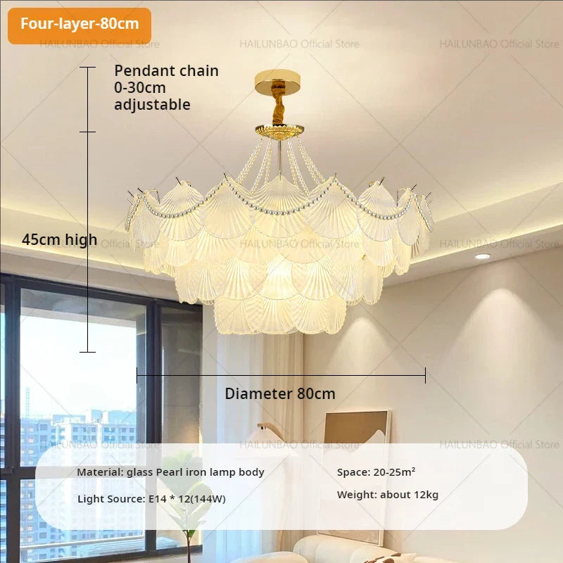 Afralia™ Pearl Feather Crystal Chandelier: French Romantic Lighting for Superior Living & Bedroom