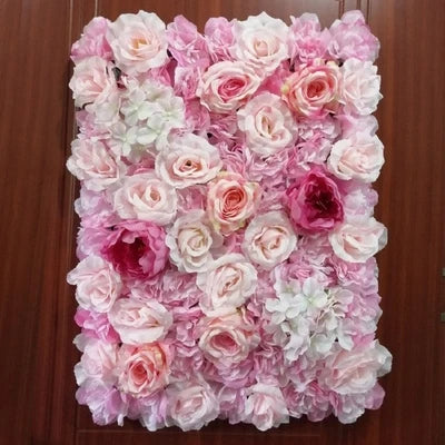 Afralia™ Silk Rose Flower Wall Decor Champagne Artificial Wedding Backdrop