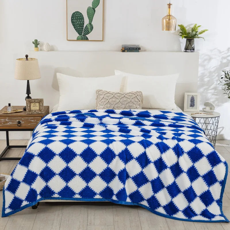 Afralia™ Nordic Checkered Blanket: Soft & Cozy Spring/Autumn Bed Sheet, Sofa Cover & Blanket.