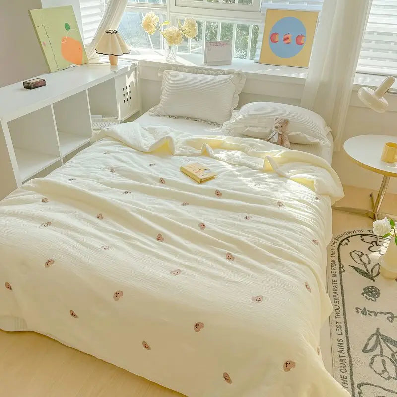 Afralia™ Summer Comforter: Soft Double Layer Lightweight Blanket for Children and Adults