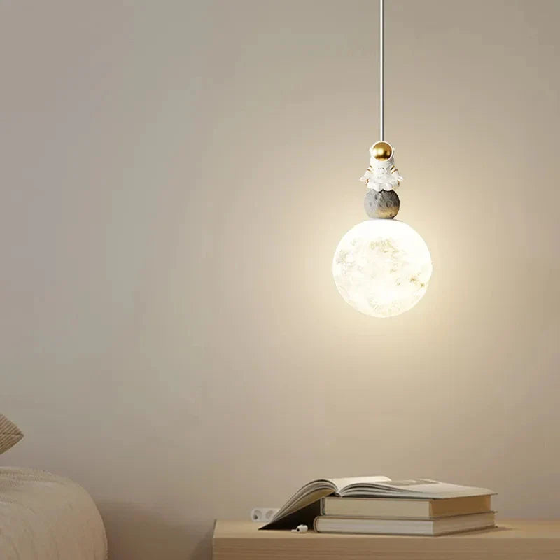 Afralia™ Astronaut Lunar Pendant Light Modern Minimalist TV Bedroom Decor