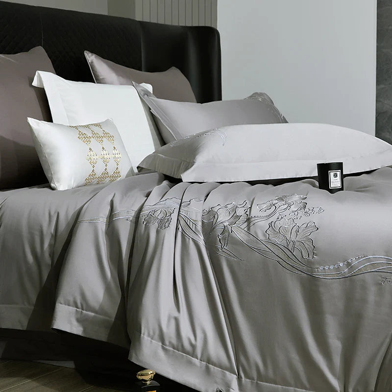 Afralia™ Luxury Embroidery 1000TC Egyptian Cotton Bedding Set - Full Queen King Size