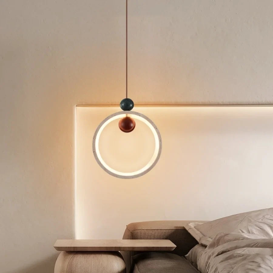 Afralia™ Adjustable LED Pendant Light - Nordic Modern Yellow Travertine Marble Wood Fixture