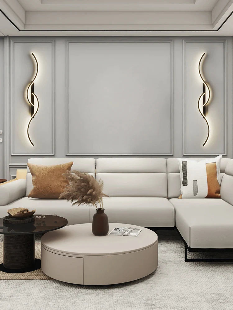 Afralia™ Minimalist Strip Wall Lamp Set for Living Room, TV and Bedroom.