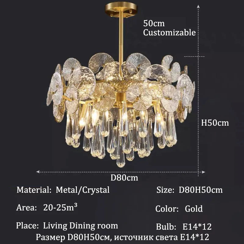 Afralia™ Crystal LED Ceiling Chandelier for Luxurious Living Room Decor