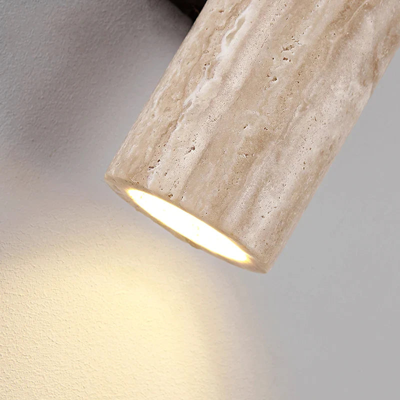 Afralia™ Taupe Marble Wall Lamp Up Down Design Japanese Style Sconce Light