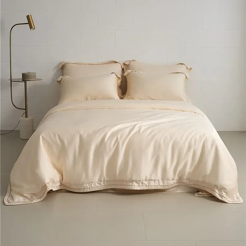 Luxury Afralia™ Cotton Bedding Set in Solid Color - Twin to King Sizes