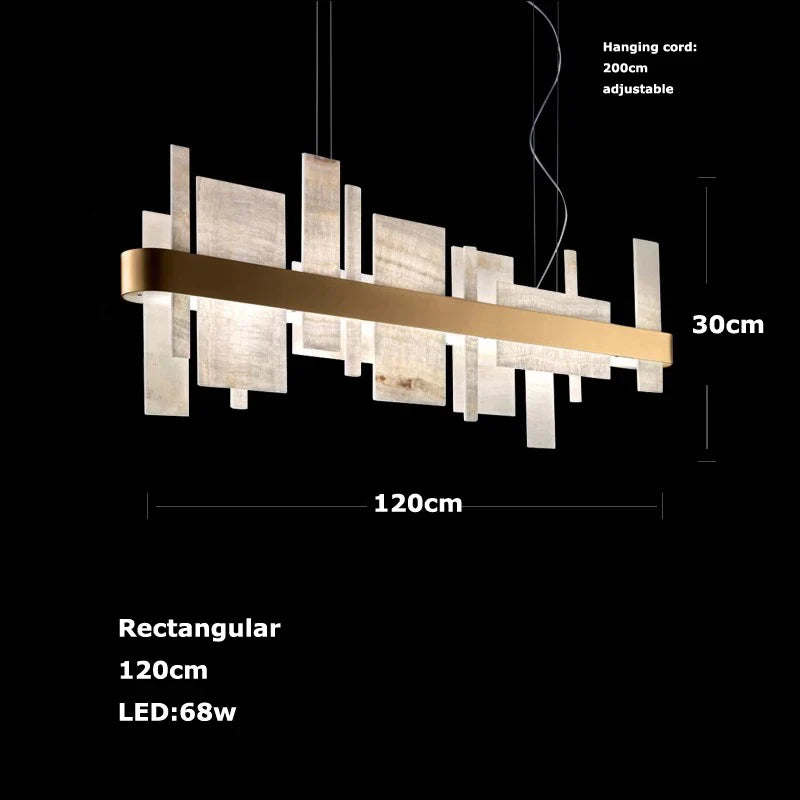 Afralia™ Gold Marble LED Dimmable Chandelier: Elegant lighting for Dining & Living Rooms