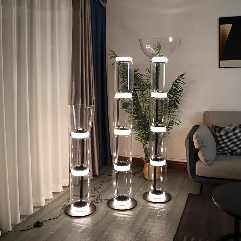Afralia™ Glass LED Floor Lamp for Modern Interior Decor