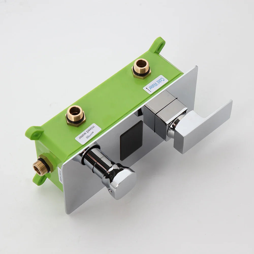 Afralia™ Digital Shower Mixer Valve Control Panel with Single Handle - Wall Mount