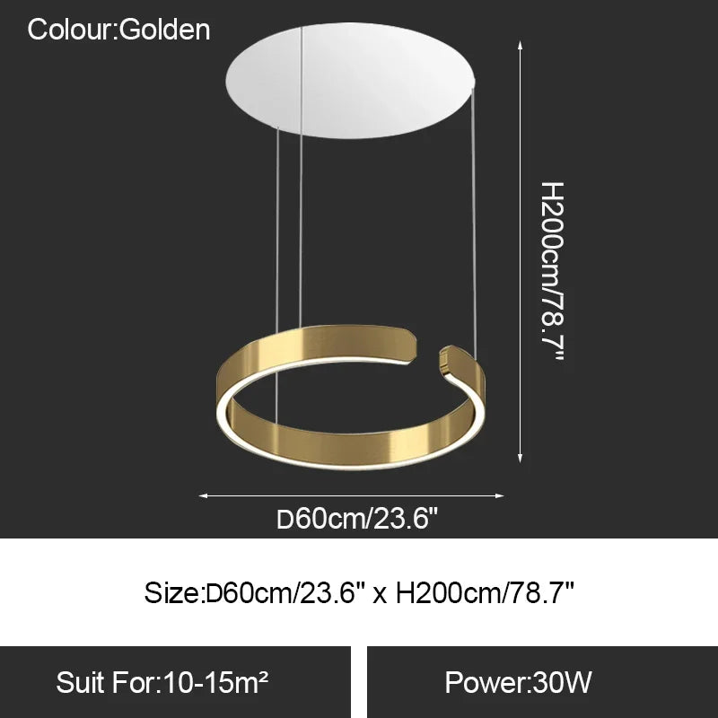 Afralia™ LED Ring Chandelier: Modern Dining Room Table Lighting & Home Decoration