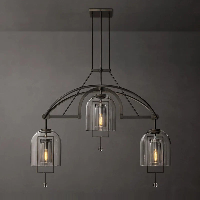 Afralia™ LED Brass Glass Chandelier Pendant Light for Living Room