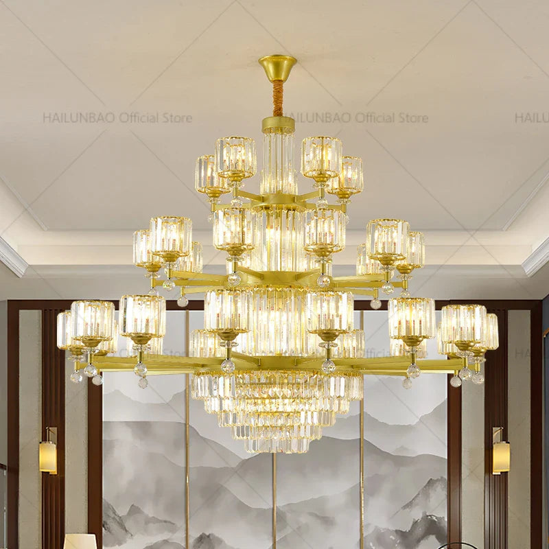 Afralia™ Crystal Chandelier: Elegant Light Luxury Villa Bedroom Living Room Lamp