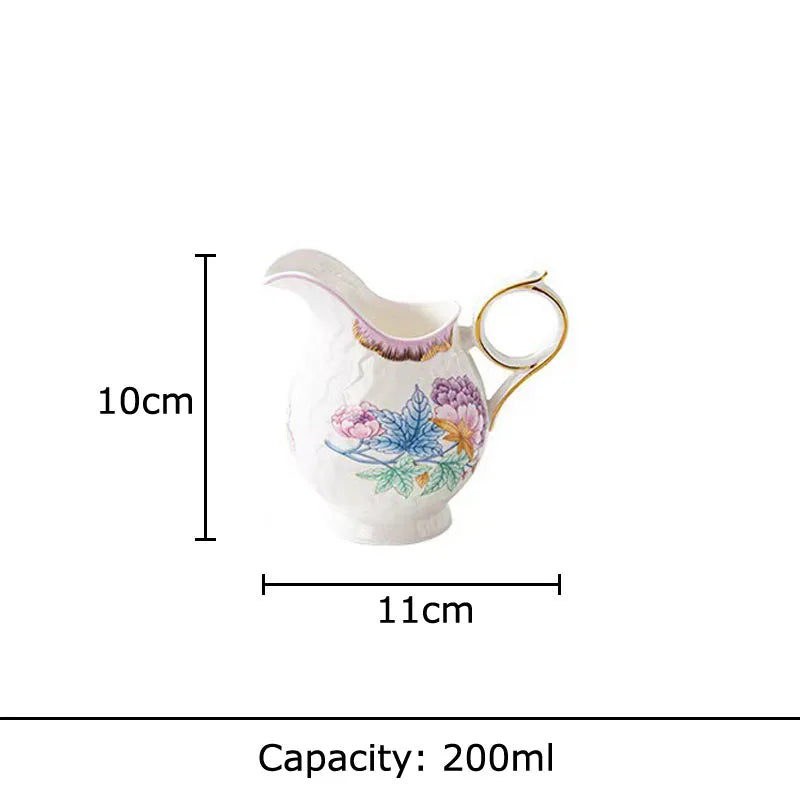 Afralia™ Flowers Pattern Coffee Mug Set for Elegant Dining Table Décor