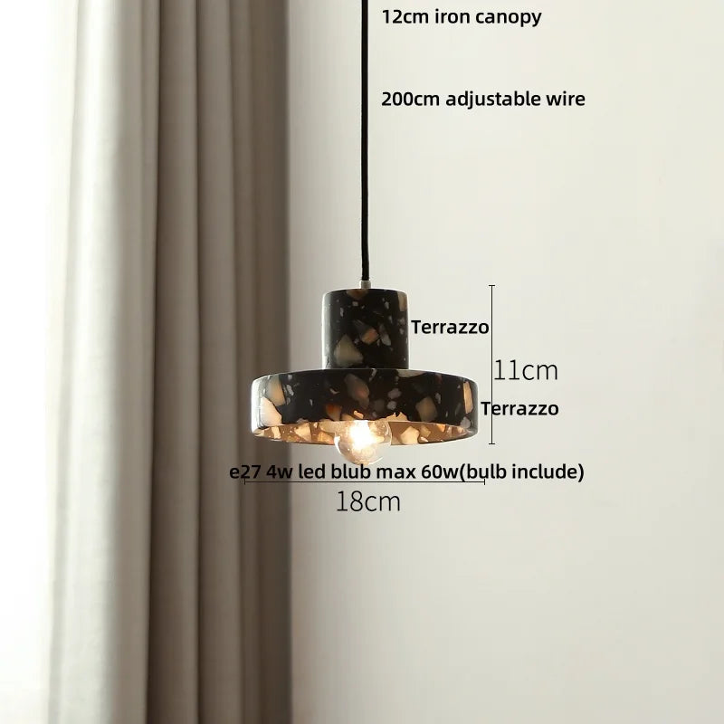 Afralia™ Terrazzo Stone LED Pendant Lights for Modern Home Decor