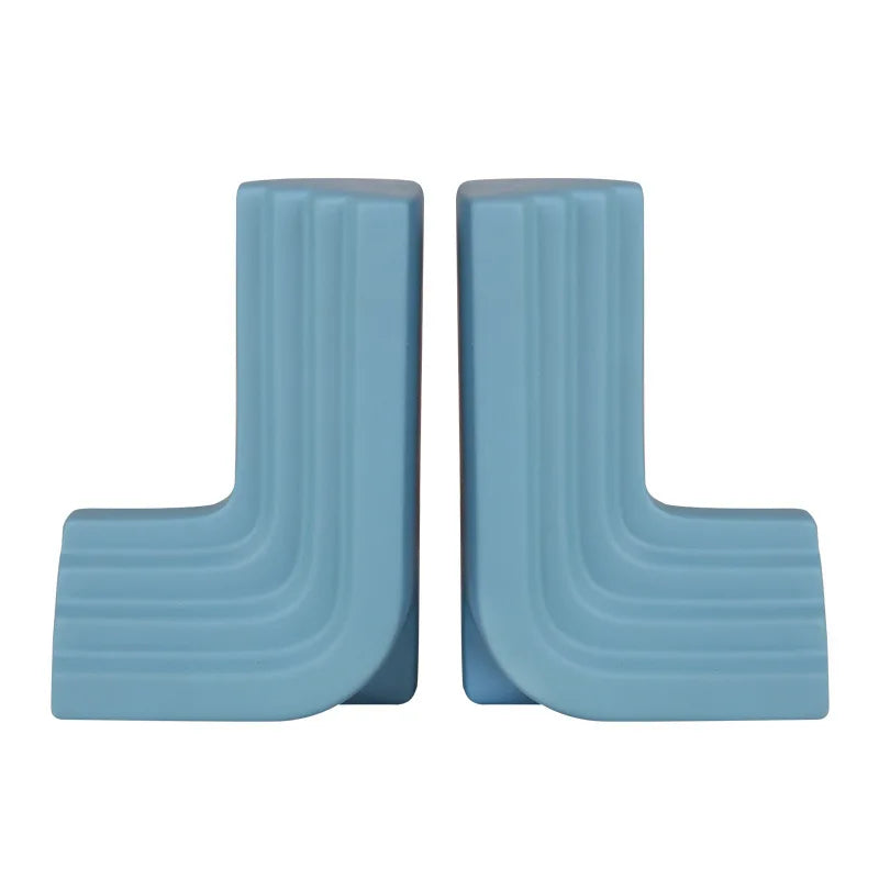 Afralia™ Ceramic Geometry Bookend Statues - Handcrafted Desktop Decor with Study Porch Ornament