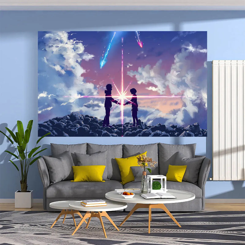 Afralia™ Your Name Anime Tapestry Wall Hanging - Bedroom Decor & Home Decoration