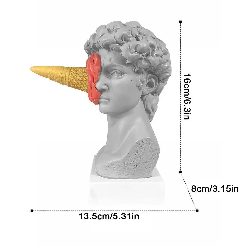 Afralia™ Modern Abstract Resin David Head Bust Sculpture Mini Desktop Ornament