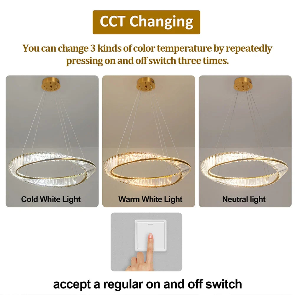 Afralia™ Ring LED Pendant Light: Luxury Gold Chandelier for Home Decoration