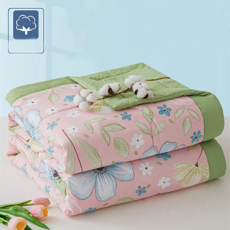 Afralia™ Lightweight Summer Quilt: Soft Skin-Friendly Comforter with Cotton Fill
