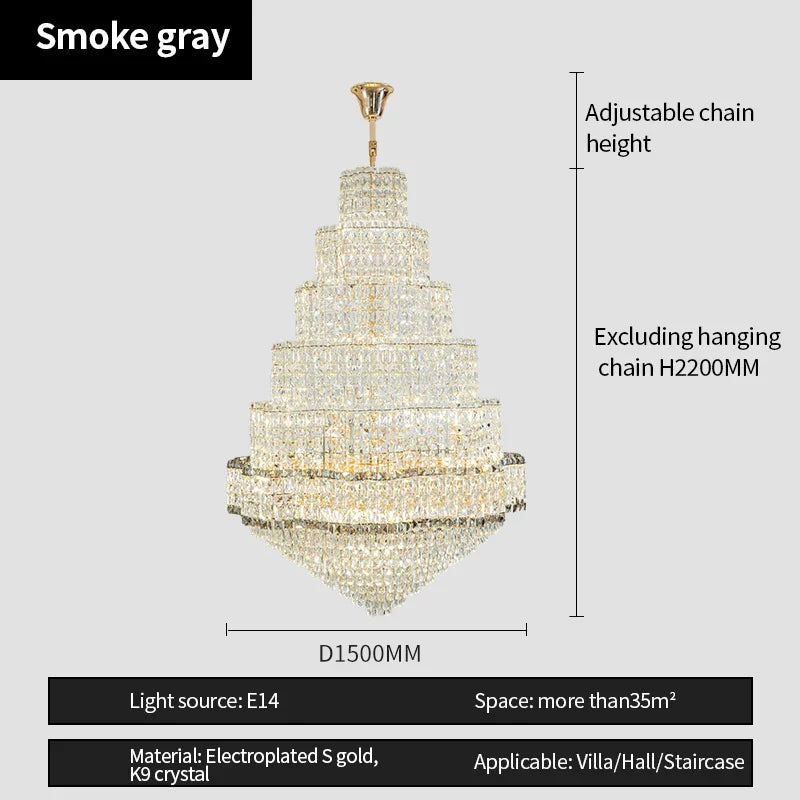 Afralia™ Modern Crystal Duplex Chandelier for Luxurious European Style Villa Living Room