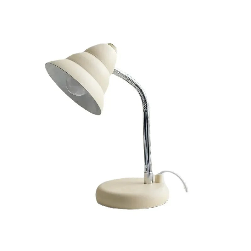 Afralia™ Creamy Style Screw Decoration Desk Lamp for Reading and Studying
