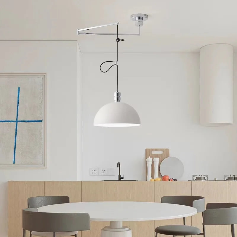 Afralia™ Nordic LED Pendant Lamps Swing Arm Hanging Light for Living Room