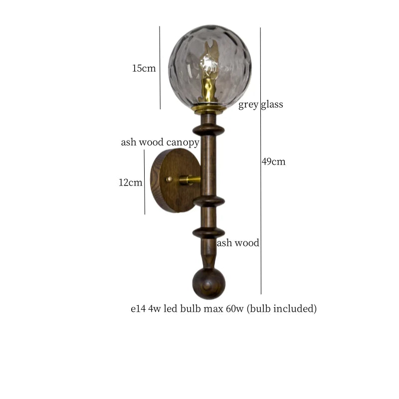 Afralia™ White Glass LED Wall Lamp French Vintage Living Room Bedroom Light