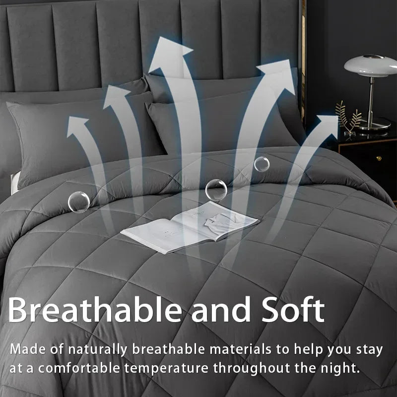 Afralia™ King Size Quilt Set with Pillowcase - Soft, Breathable, and Durable Comforter