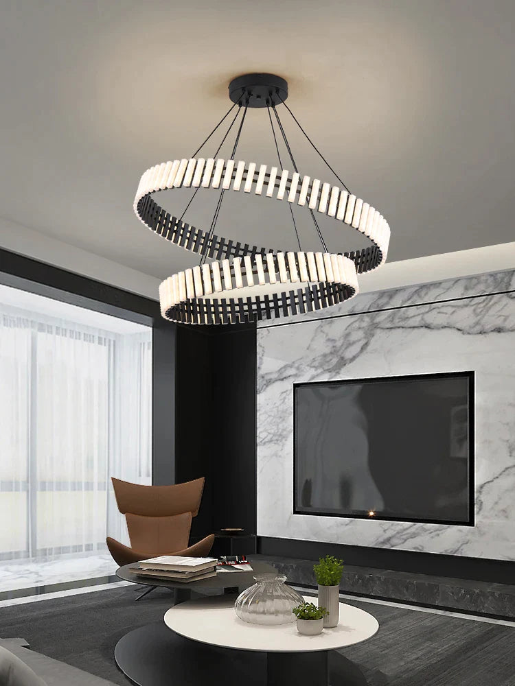 Afralia™ Round Chandelier: Elegant Dining Room & Living Room Artistic Lighting