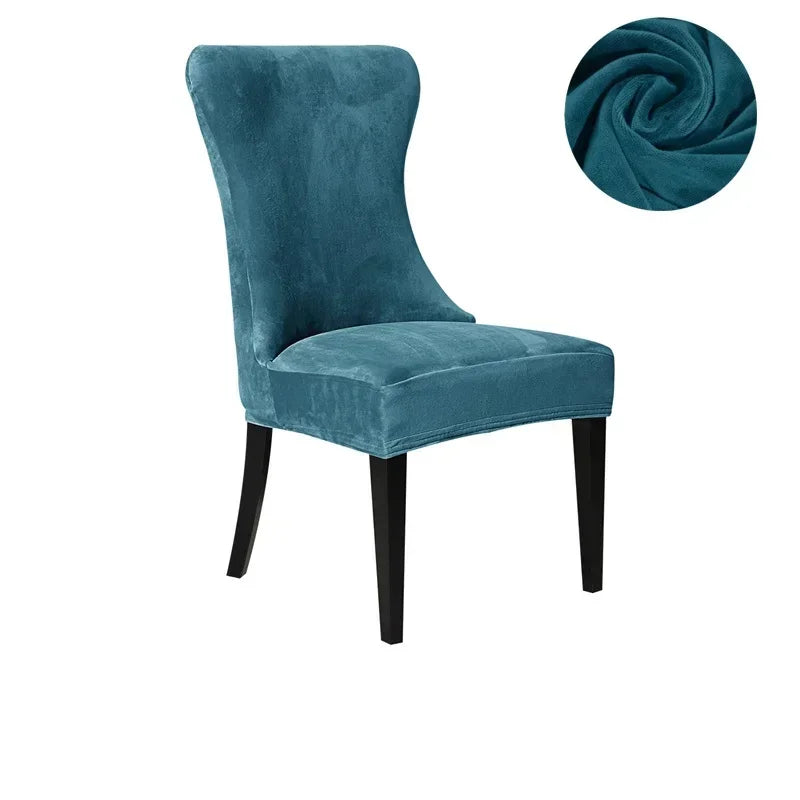 Afralia™ Velvet Fleece High Back Chair Covers: Elegant, Armless Seat Slipcovers