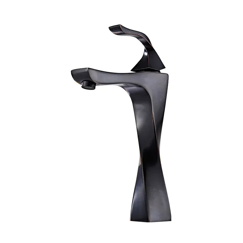 Afralia™ Single Handle Basin Faucet Chrome Black Bathroom Sink Mixer Tap