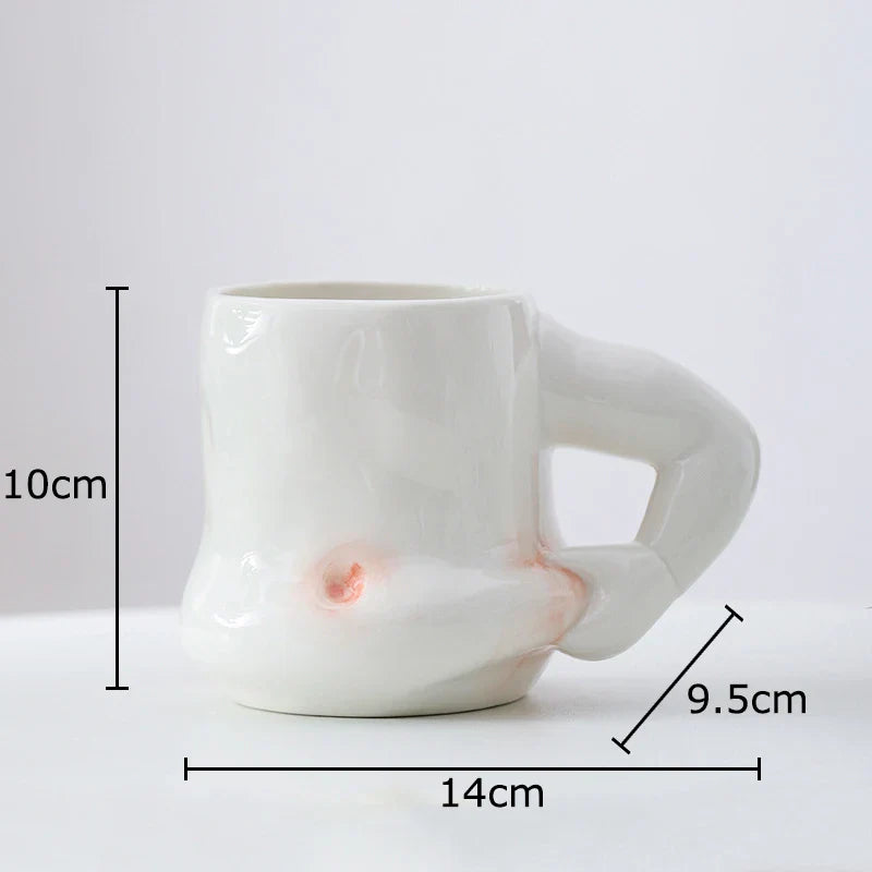 Afralia™ Ceramic Pinch Belly Cup Set Dining Coffee Tea Milk Mugs Teacup Juice Container