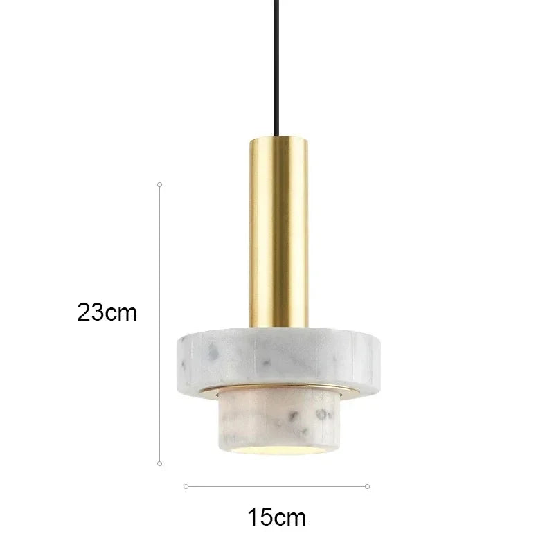Afralia™ Terrazzo Marble Pendant Light Modern Industrial Chandelier for Living Room