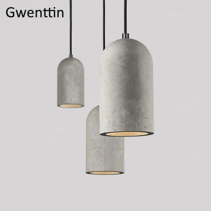 Afralia™ Cement Pendant Lamp: Vintage LED Hanging Light for Dining Room and Cafe