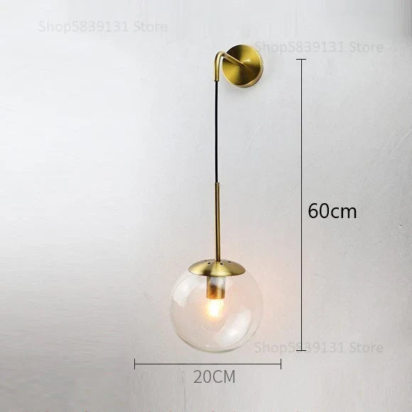 Afralia™ Glass Ball Wall Lamp - Nordic Retro LED Lighting Fixture