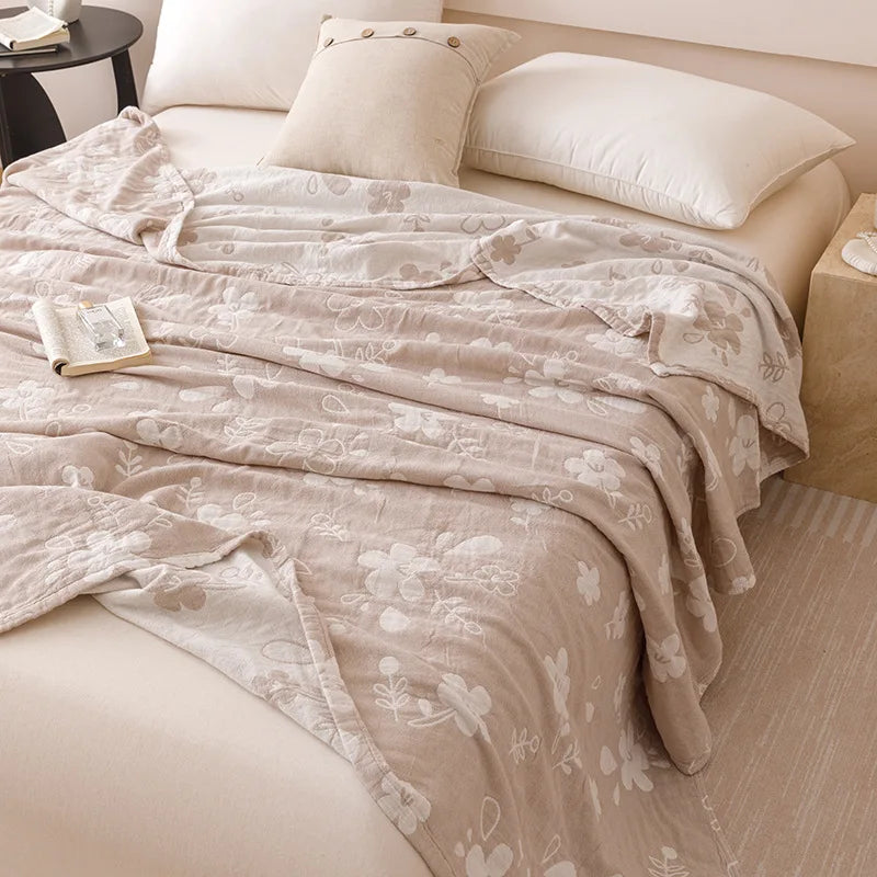 Afralia™ Floral Cotton Sofa Blanket - High Quality Multifunctional Bed Cover
