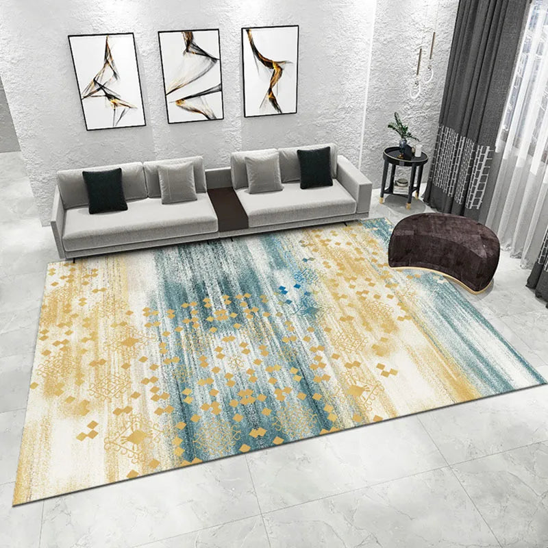 Afralia™ Nordic Faux Cashmere Carpet: Foldable, Waterproof, Abstract Floor Mat for Living Room
