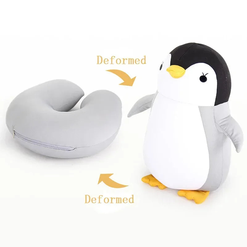 Afralia™ Cute Plush Animal Neck Pillow for Comfortable Travel & Office Rest