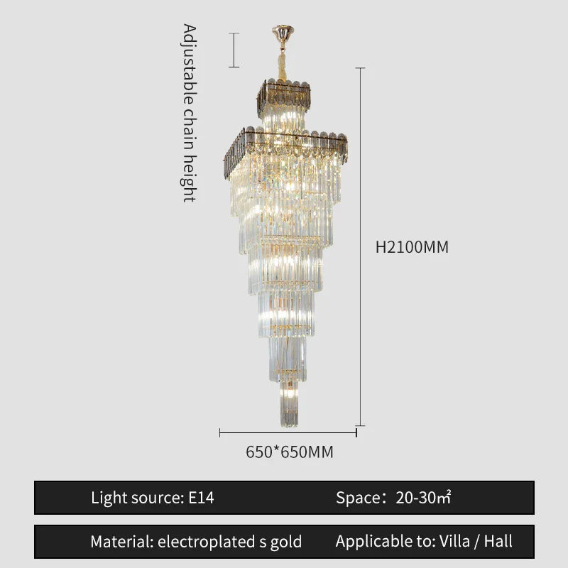 Afralia™ Nordic Duplex Villa Crystal Chandelier for Luxury Spaces
