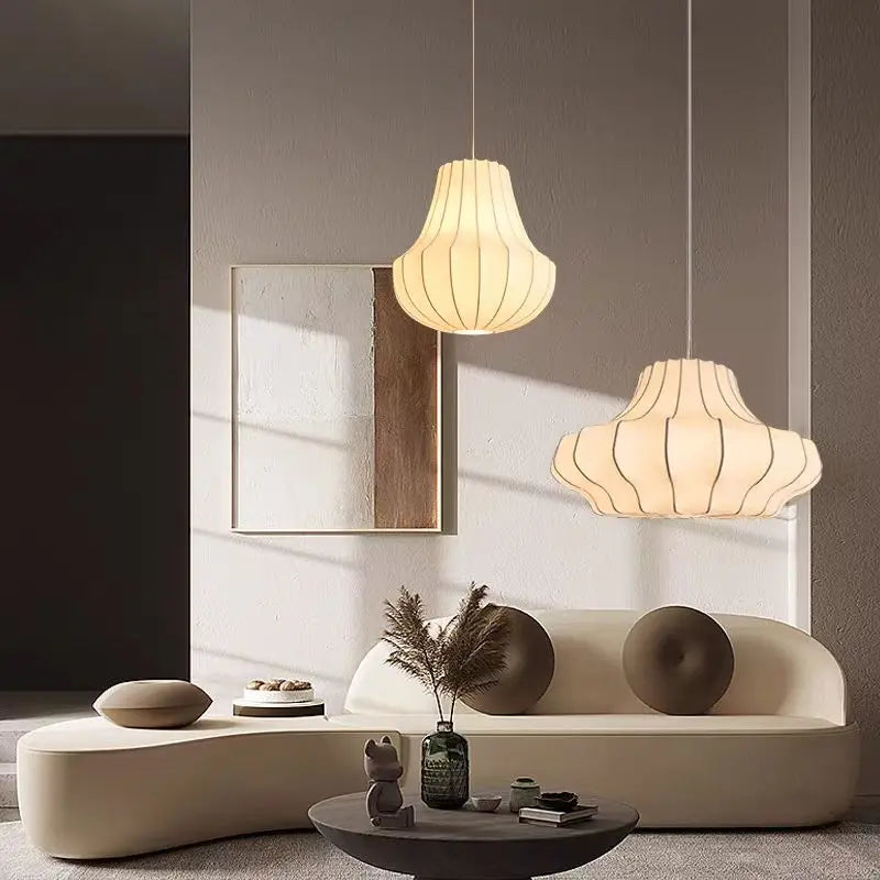Afralia™ Viscontea Silk Pendant Light: Designer Italian Lamp for Living Room, Bedroom, Kitchen & Dining