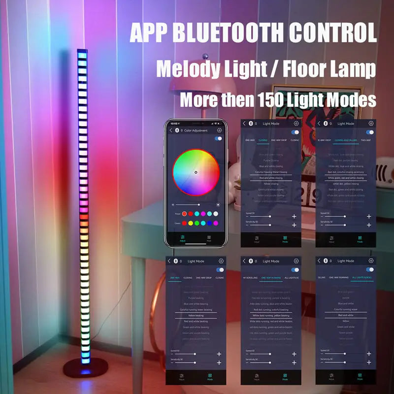 Afralia™ LED Music Melody Floor Lamp with Bluetooth Control for Party Decor