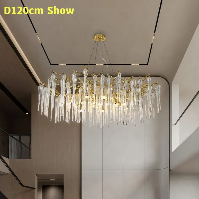 Afralia™ Modern Luxury Gold Crystal Chandelier for Living Room, Dining Room, Bedroom