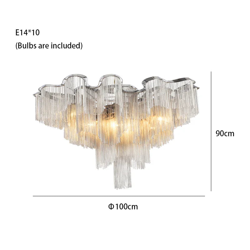 Afralia™ Luxury Tassels Ceiling Chandelier Dimmable Lights for Bedroom Decoration