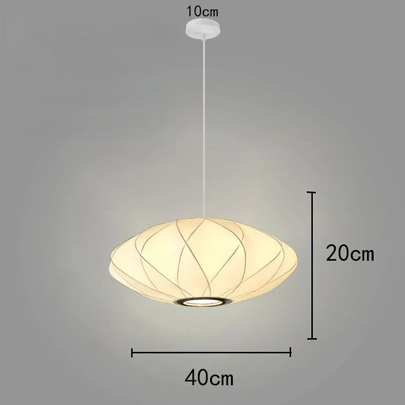 Afralia™ Nordic Fabric Lantern Pendant Chandelier for Bedroom Living Room Home Decor