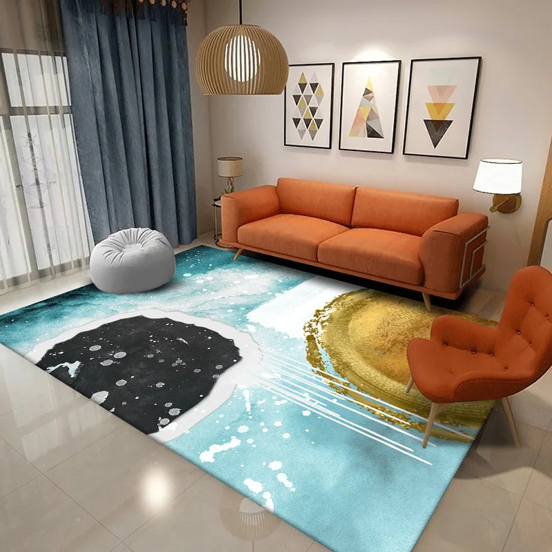 Afralia™ Nordic Velvet Carpets Luxury Living Room Bedroom Rug Anti-Slip Durable Easy Clean