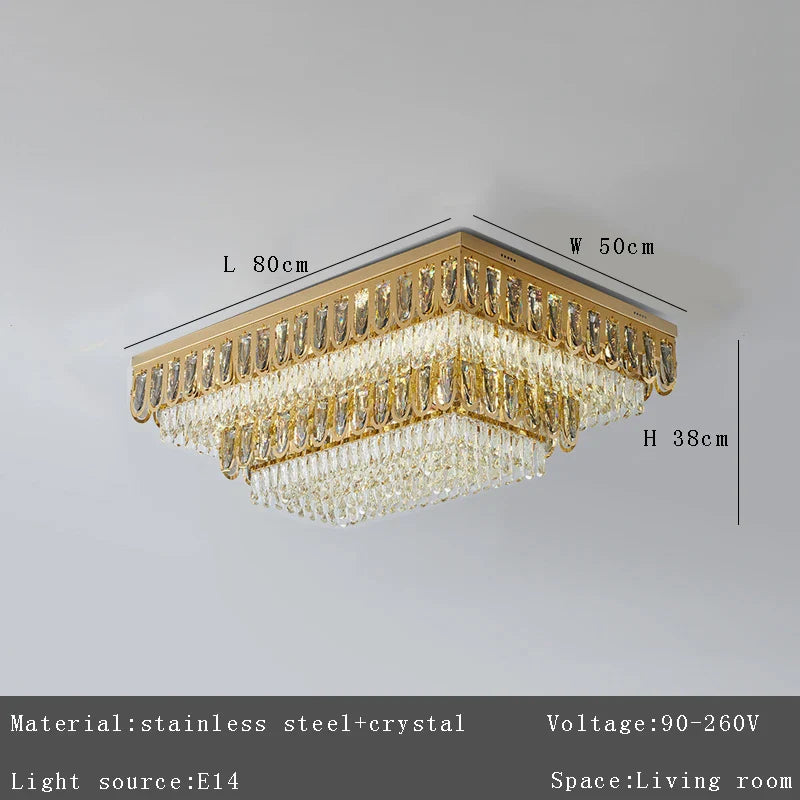 Afralia™ Crystal Round Ceiling Chandelier for Modern Room Decor, Luxury Lamps - 2025 Lumens