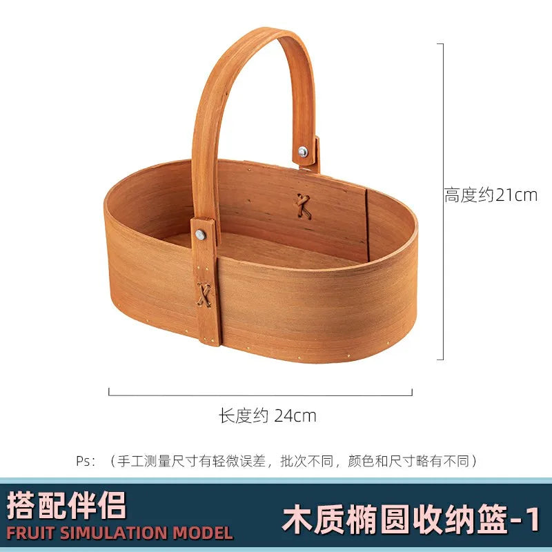 Afralia™ Pear Fruit Basket Ornament Desktop Decor Handicrafts Storage Home Decor Accessory