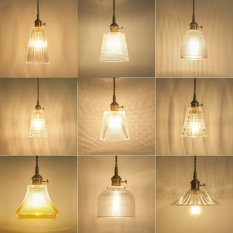 Afralia™ Glass LED Pendant Light for Home Restaurant Cafe Nordic Minimalism Copper Lamps